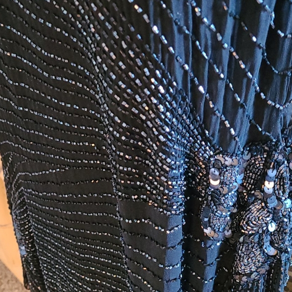 Oleg Cassini Vintage Black Beaded Sequin Dress - Picture 9 of 16
